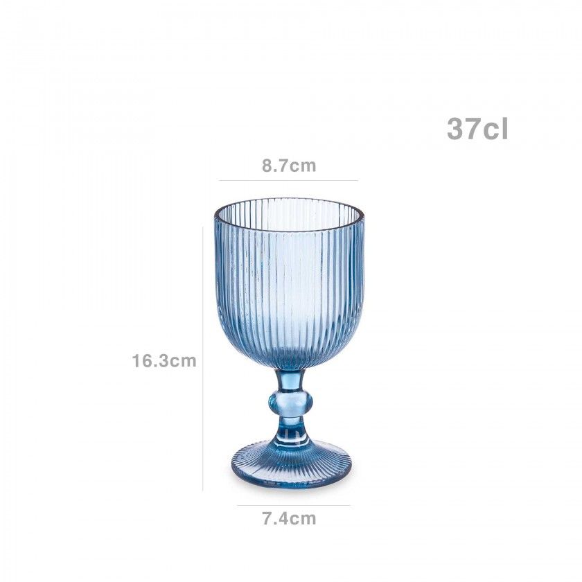 Copo com Pé Agata Azul 37cl Pack 6 Copo com Pé Agata Azul 37cl Pack 6