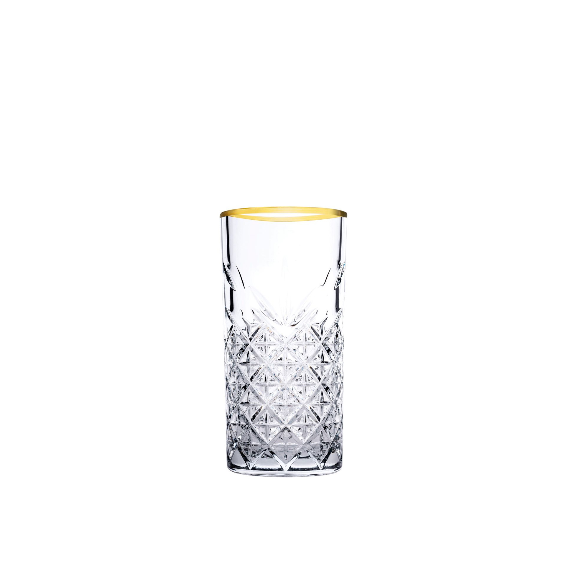 Copo sem Pé Timeless Golden Touch Alto Pack 4