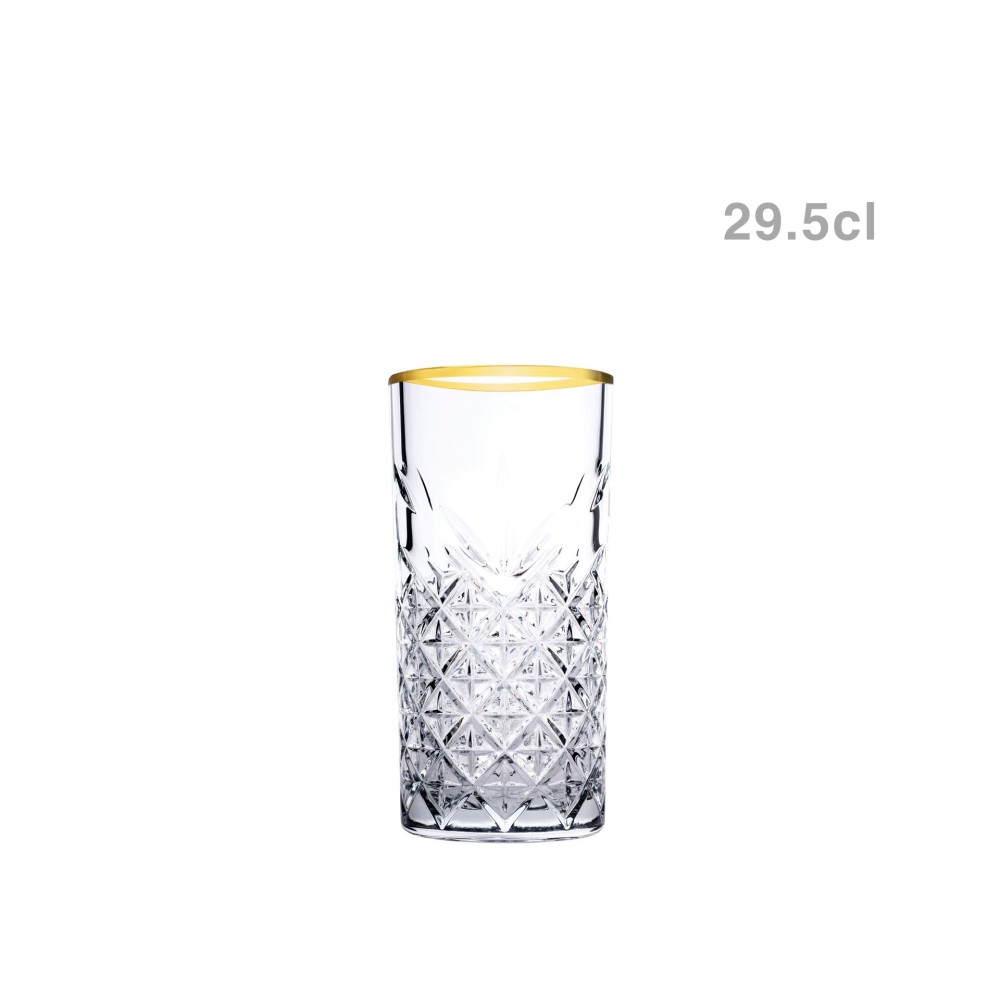 Copo sem Pé Timeless Golden Touch Alto Pack 4