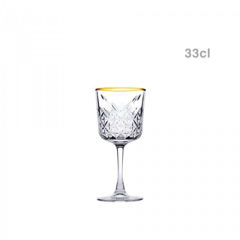 Copo com Pé Gin Timeless Golden Touch 33cl Pack 4 Copo com Pé Gin Timeless Golden Touch 33cl Pack 4