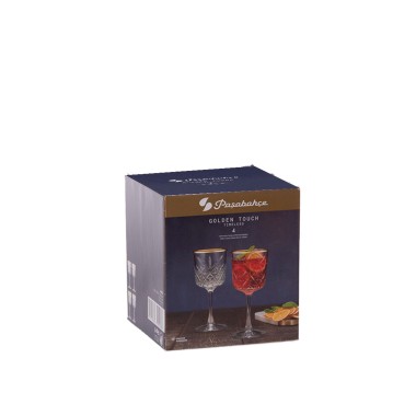 Copo com Pé Gin Timeless Golden Touch 33cl Pack 4