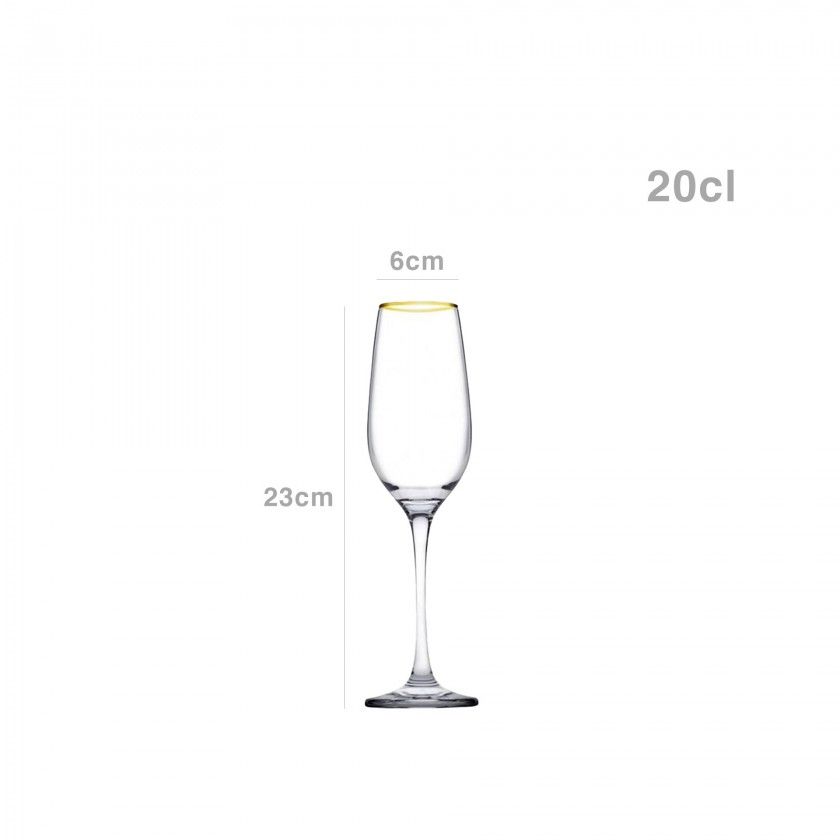 Copo Flute Amber Golden Touch 20cl Pack 6
