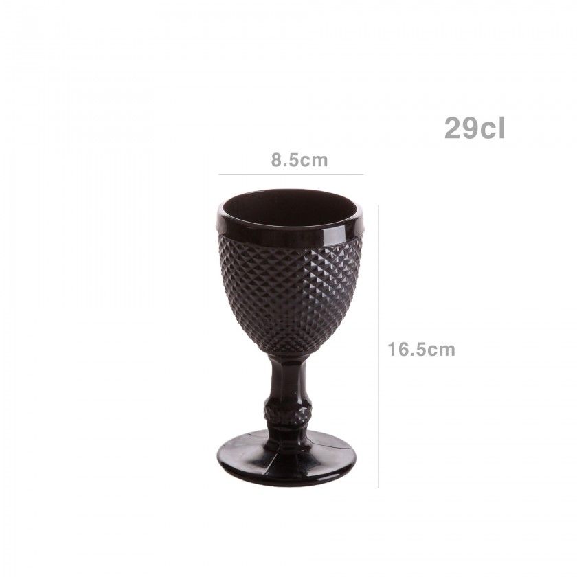 Copo Picotado com P Preto Pack 6