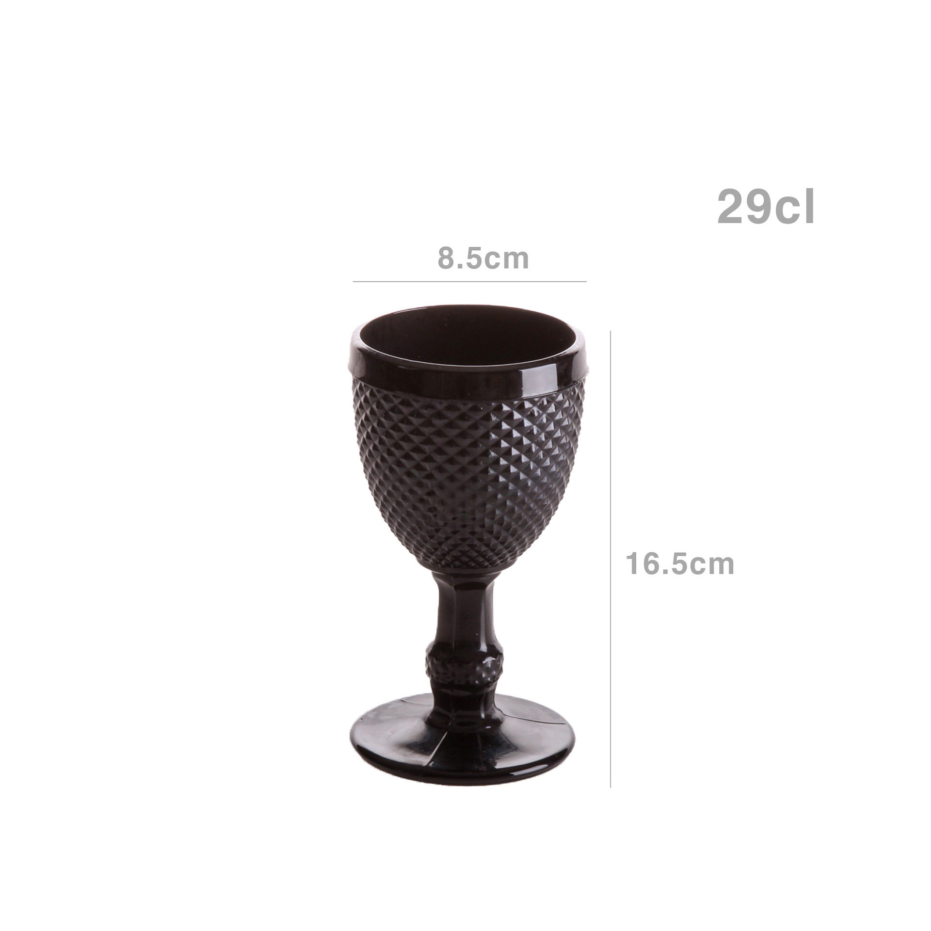 Copo Picotado com Pé Preto Pack 6