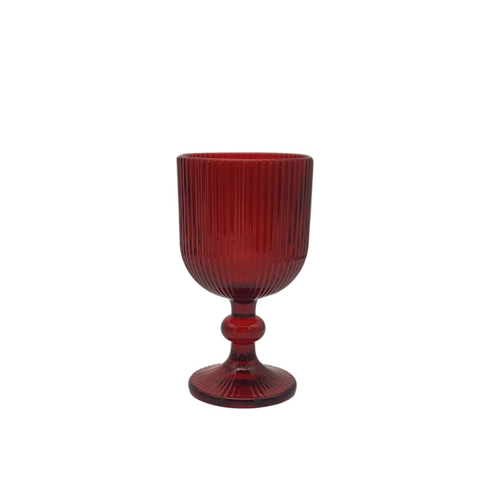 Copo com Pé My Glass Linhas Vermelho Pack 6