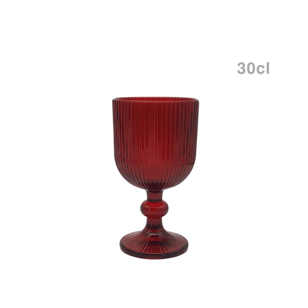 Copo com Pé My Glass Linhas Vermelho Pack 6