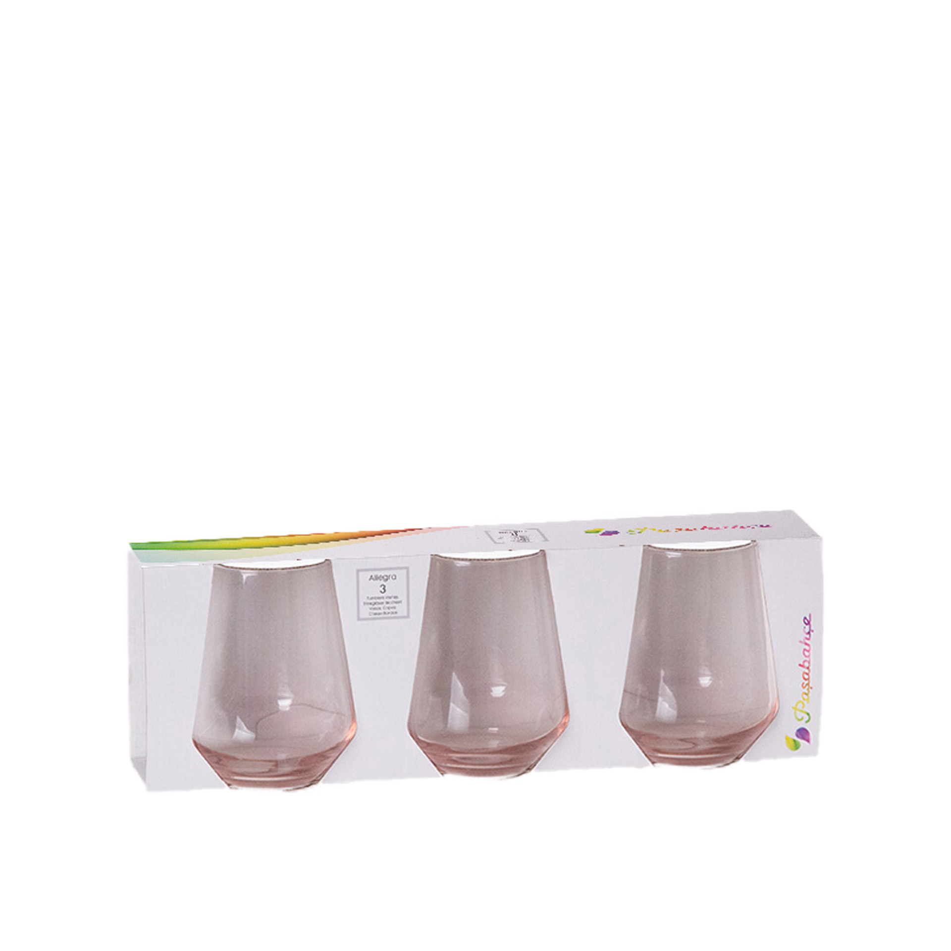Copo sem Pé Allegra 42.5cl Rosa 41536 Pack 3