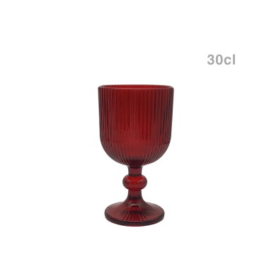 Copo com Pé My Glass Linhas Vermelho Pack 6