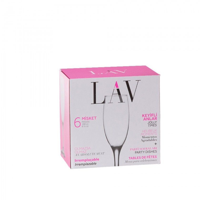 Copo Flute Misket 19cl Pack 6