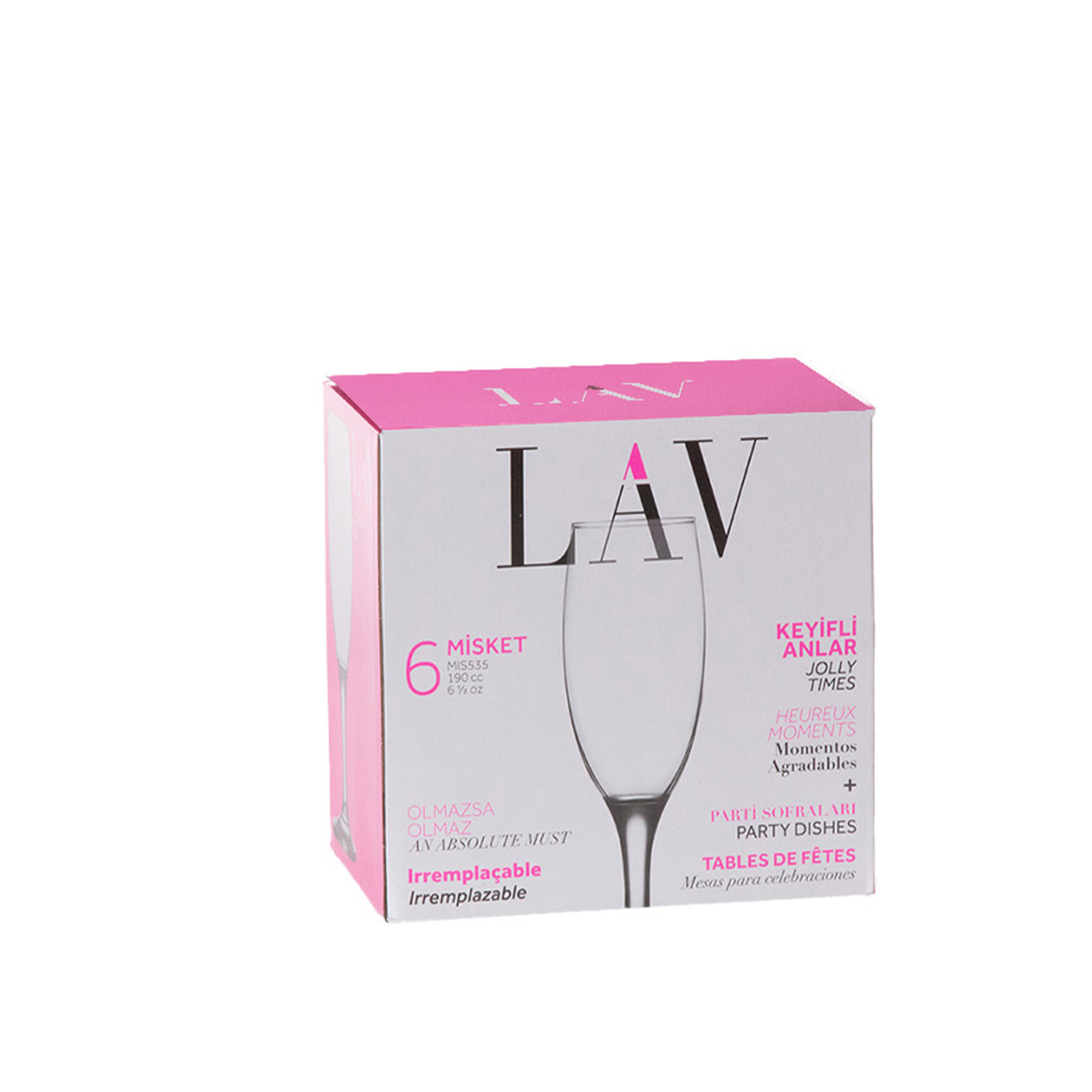 Copo Flute Misket 19cl Pack 6