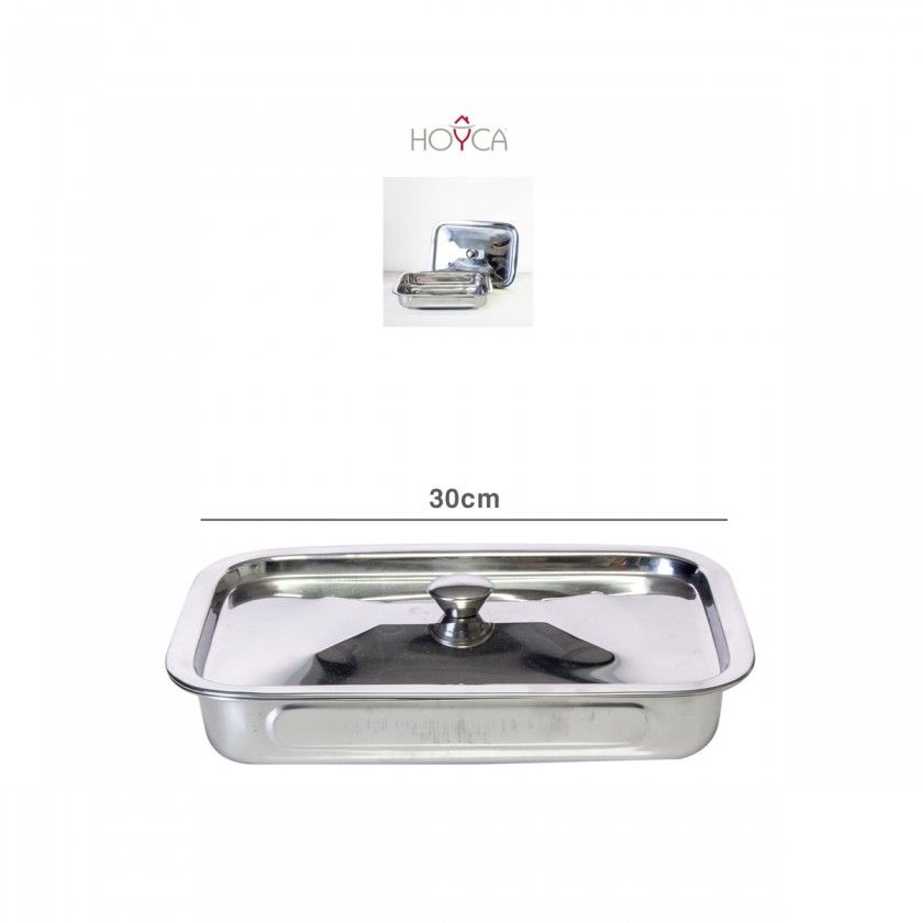 Assadeira Inox com Tampa 30cm Assadeira Inox com Tampa 30cm