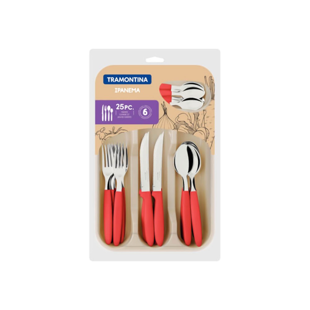 Faqueiro Inox Ipanema com Cabo 25 Peças 35X23.5X3.2cm