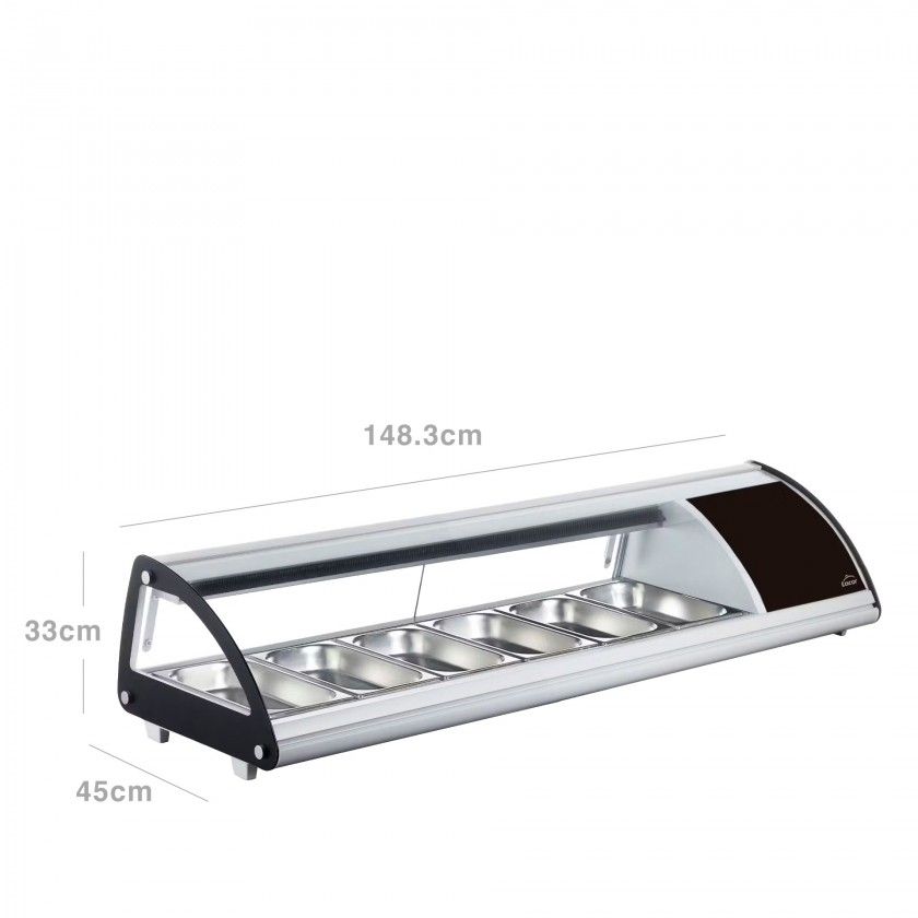 Vitrina Refrigerada Lacor 6XGn1/3 148.3X45X33cm Vitrina Refrigerada Lacor 6XGn1/3 148.3X45X33cm