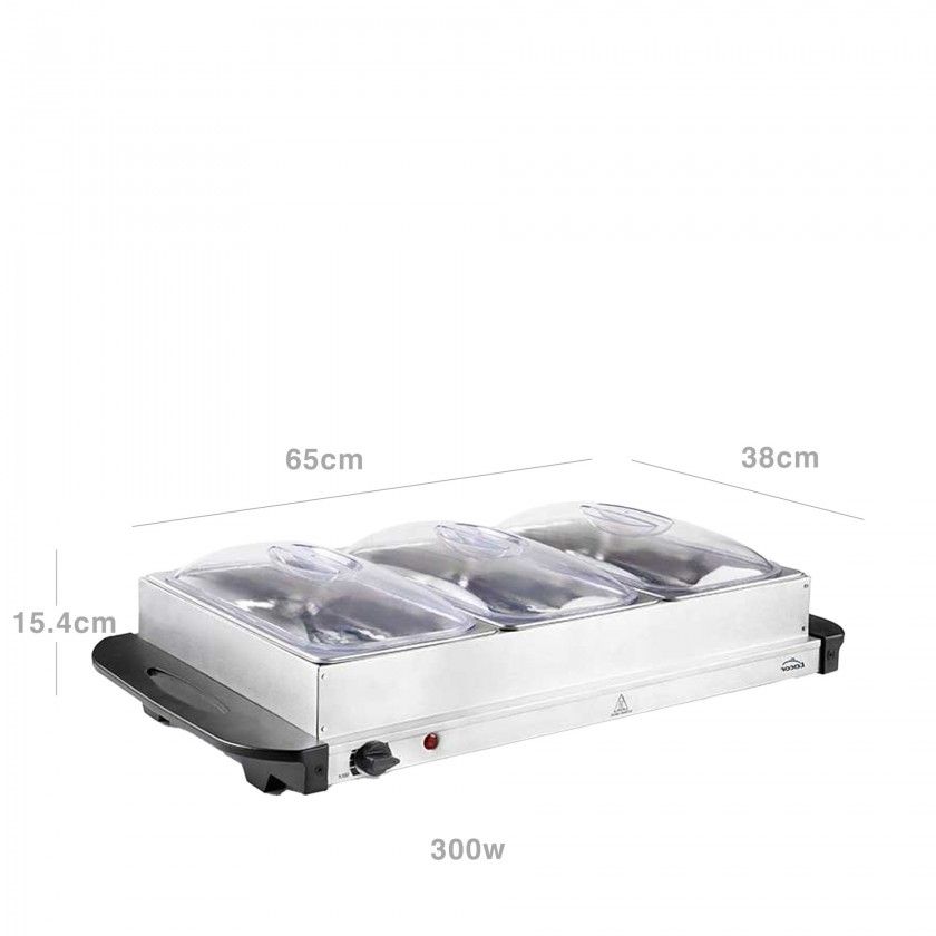 Banho Maria Buffet 3XGn1/3 300W 65X38X15.4cm Banho Maria Buffet 3XGn1/3 300W 65X38X15.4cm