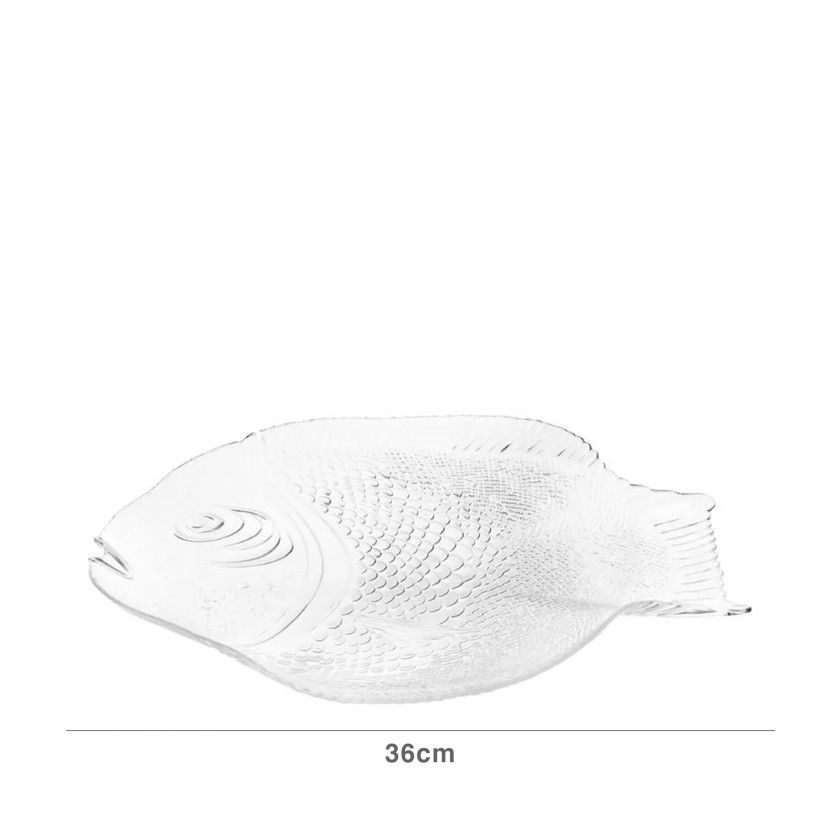 Prato Vidro Marine Peixe 36X25cm Prato Vidro Marine Peixe 36X25cm