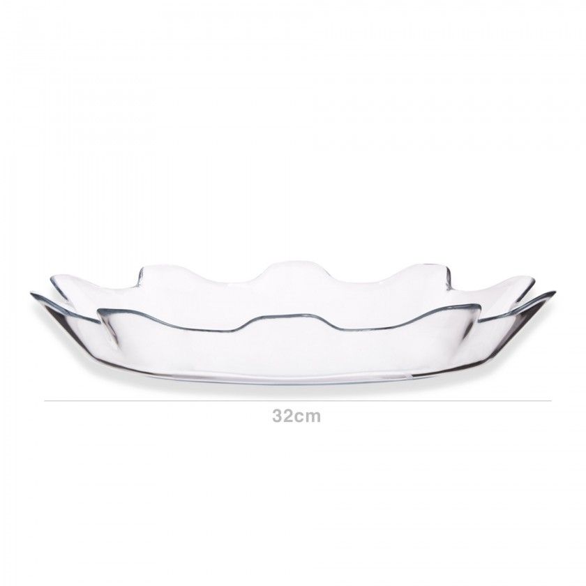 Prato Vidro Splash Incolor 32cm Prato Vidro Splash Incolor 32cm