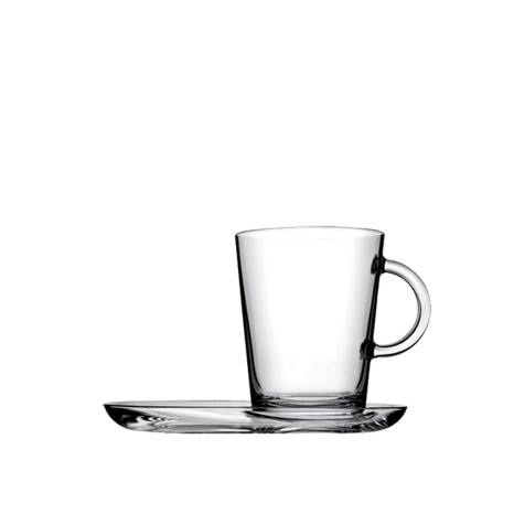 Caneca Vidro Tribeca com Prato 400ml 18X13cm Pack 2 - Image product