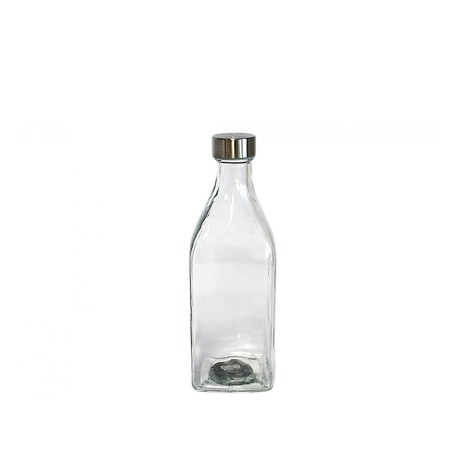 Garrafa Vidro Tampa Metal Quadrada 1000ml 9X26cm - Image product