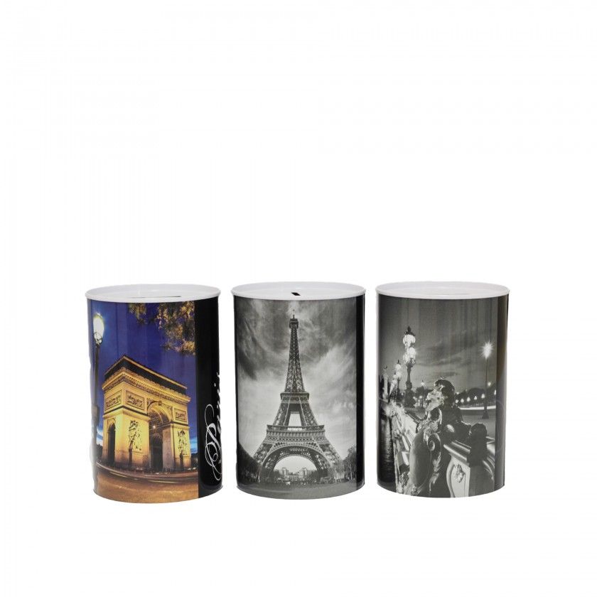 Mealheiro Lata Paris Redondo 8X12.5cm Mealheiro Lata Paris Redondo 8X12.5cm