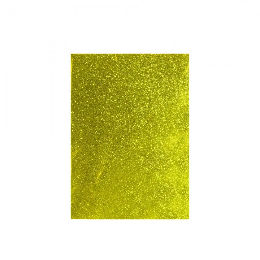 Folha Esponja Eva Glitter Amarelo 50X70X2mm