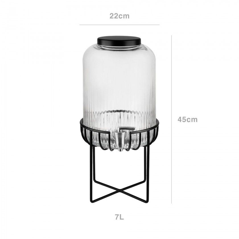 Dispensador Bebidas Vidro Urban Redondo 7000ml 22X45cm