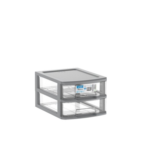 Caixa Organizadora Bianca A4 2 Gavetas Antracite 35X26X19cm - Image product