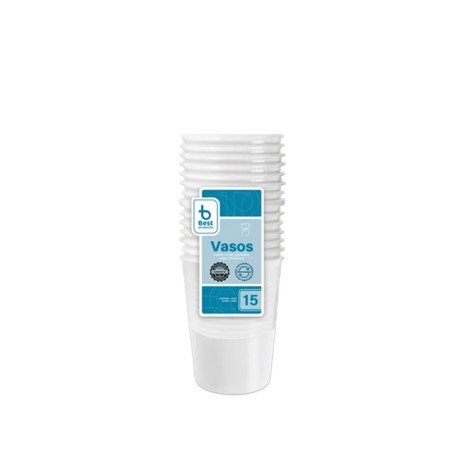 Copo Plástico Reutilizável Branco 200ml Pack 15 - Image product