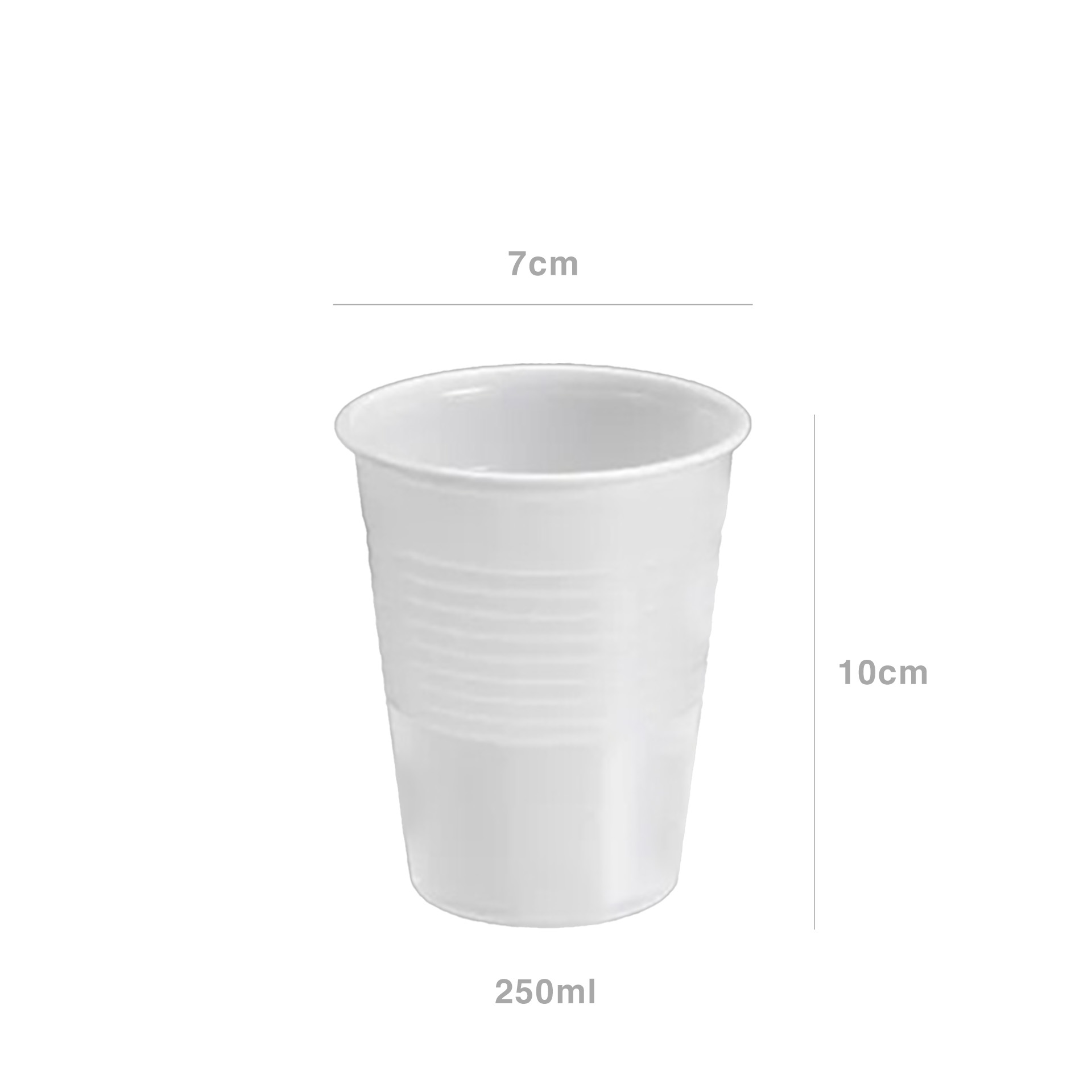 Copo Plástico Reutilizável Branco 250ml Pack 50