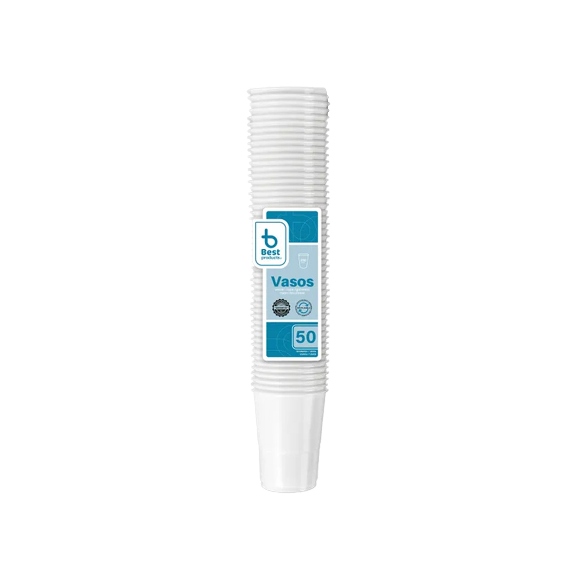 Copo Plástico Reutilizável Branco 250ml Pack 50