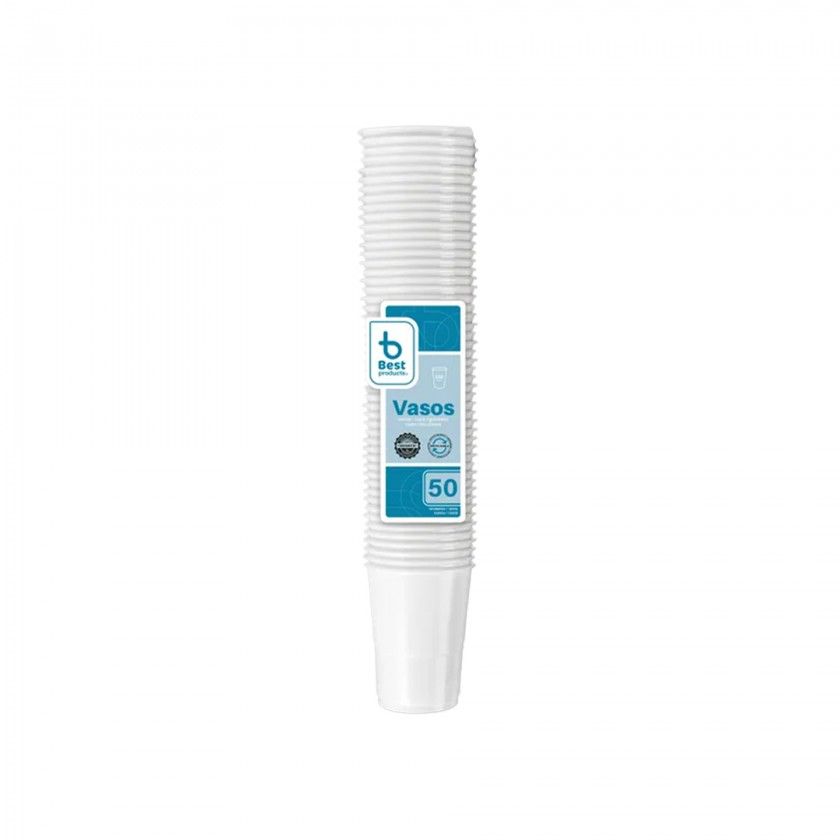 Copo Pl�stico Reutiliz�vel Branco 250ml Pack 50