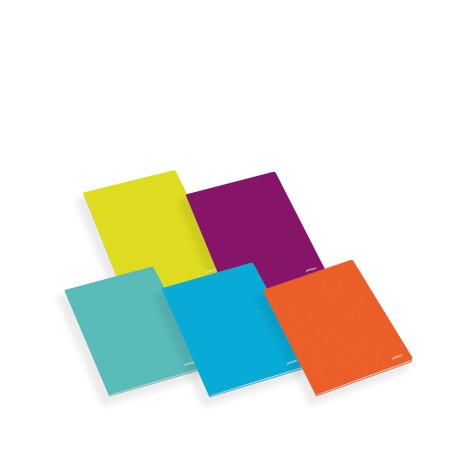 Caderno Agrafado School Capa Colorida A5 72 Folhas Quadriculado - Image product