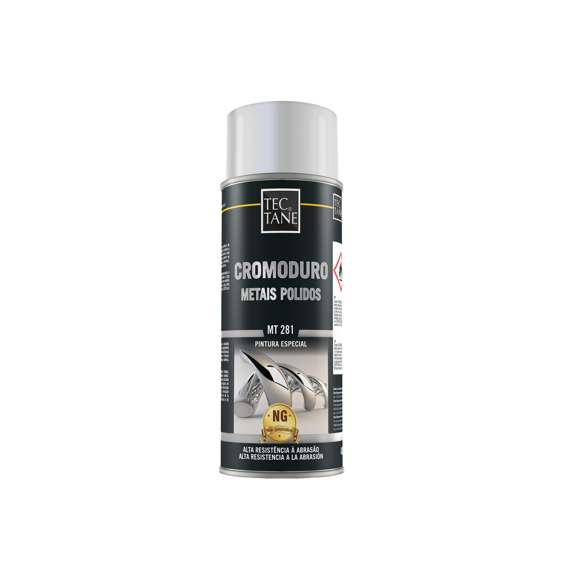 Spray Pintura Efeito Cromado Metais Polidos MT281 400ml