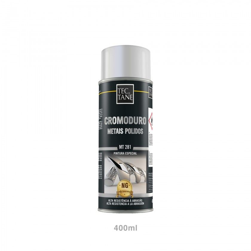 Spray Pintura Efeito Cromado Metais Polidos MT281 400ml Spray Pintura Efeito Cromado Metais Polidos MT281 400ml