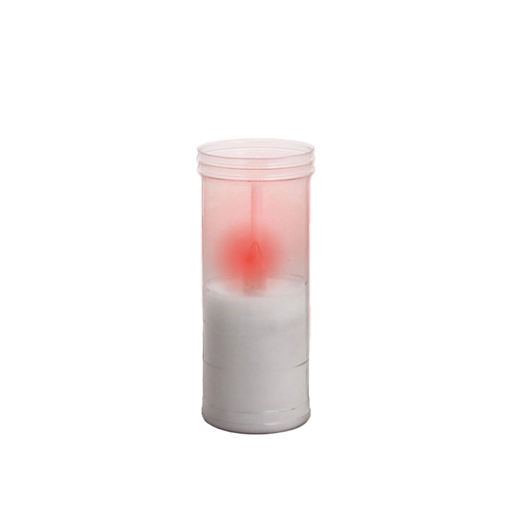 Círio Elétrico Recarga Branco 300 Dias 14cm