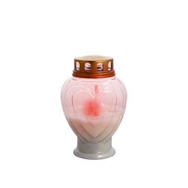 Círio Elétrico Coração Branco N.2 300 Dias 17cm