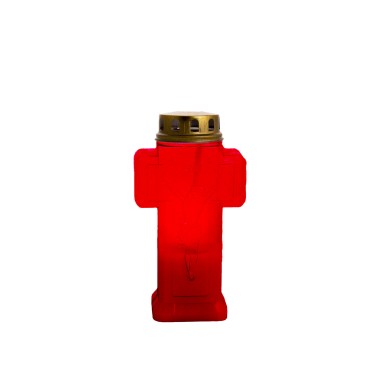 Círio Elétrico Cruz Vermelho 300 Dias 20cm