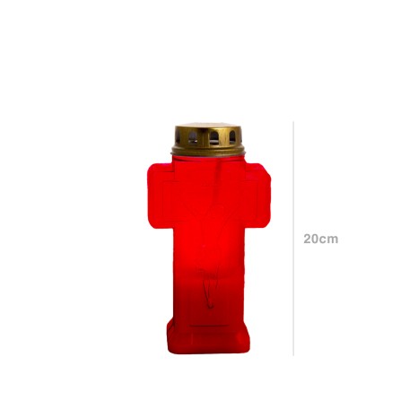 Círio Elétrico Cruz Vermelho 300 Dias 20cm - Image product