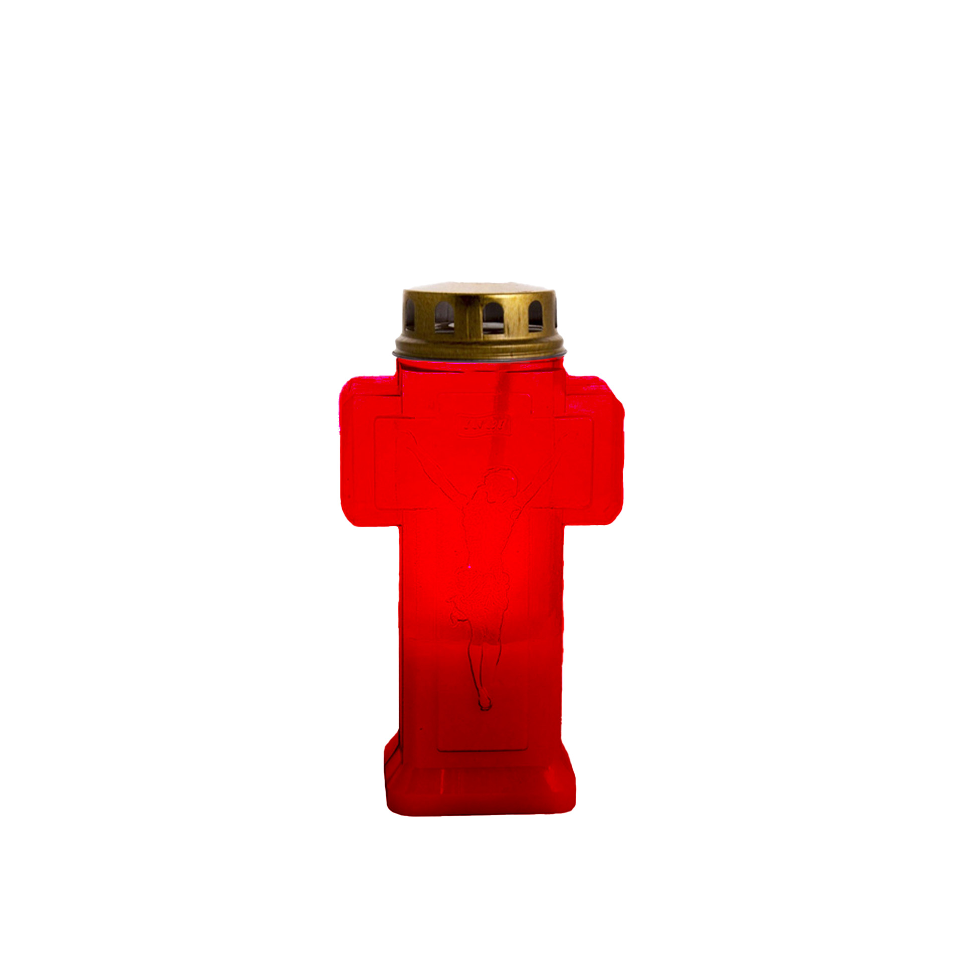 Círio Elétrico Cruz Vermelho 300 Dias 20cm