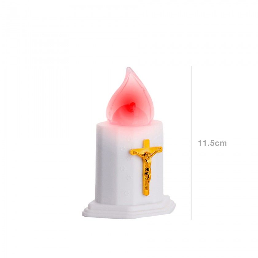 Círio Elétrico Hexagonal com Cruz 300F 11.5cm Círio Elétrico Hexagonal com Cruz 300F 11.5cm