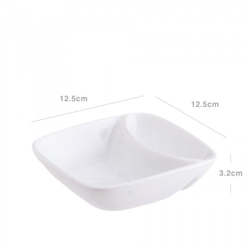Azeitoneira Porcelana 2 Divisões Quadrada 12.5X3.2cm Azeitoneira Porcelana 2 Divisões Quadrada 12.5X3.2cm