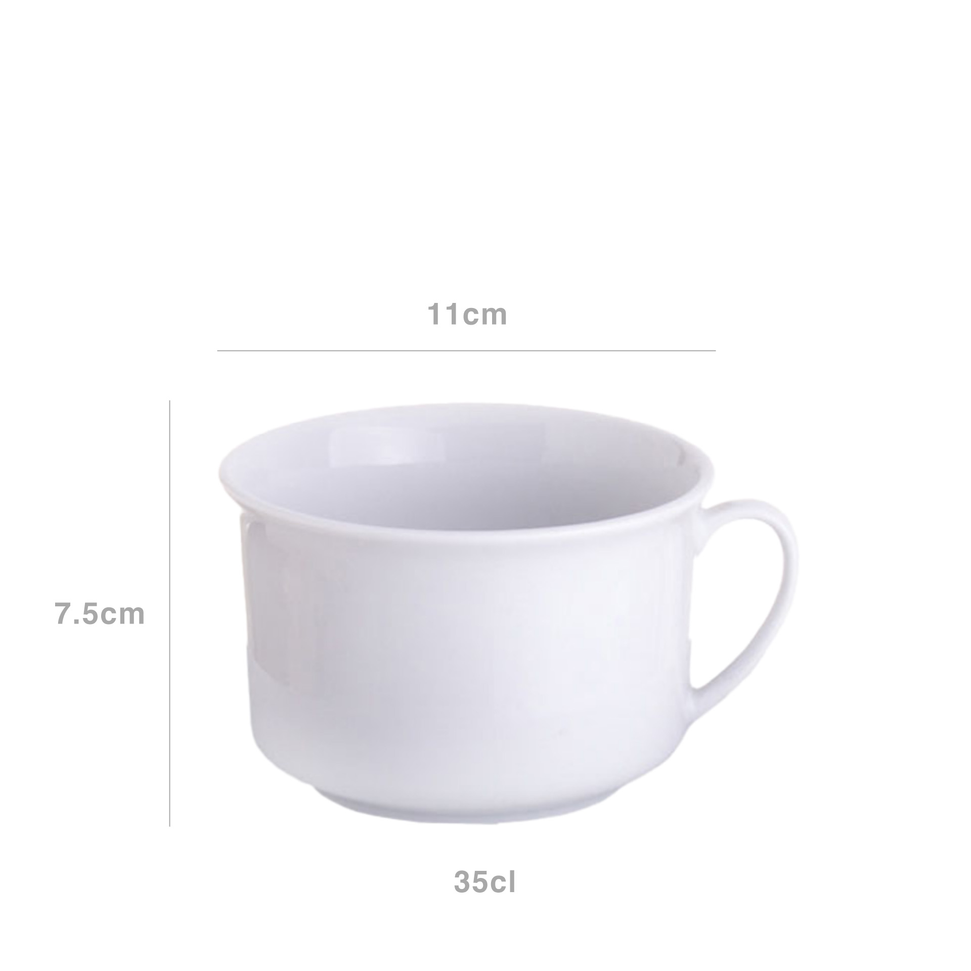 Chávena Almoçadeira Porcelana com Asa 350ml 11X7.5cm