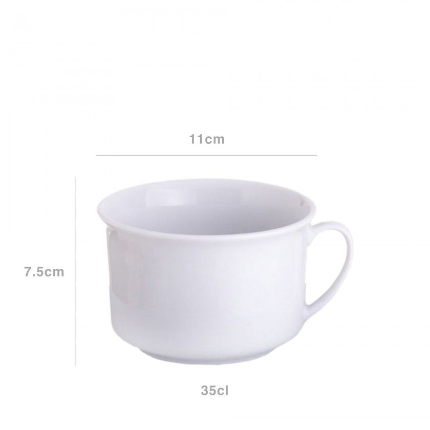 Chávena Almoçadeira Porcelana com Asa 350ml 11X7.5cm Chávena Almoçadeira Porcelana com Asa 350ml 11X7.5cm