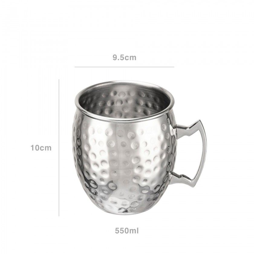 Caneca Cerveja Inox Martelado Redondo 550ml 9.5X10cm Caneca Cerveja Inox Martelado Redondo 550ml 9.5X10cm