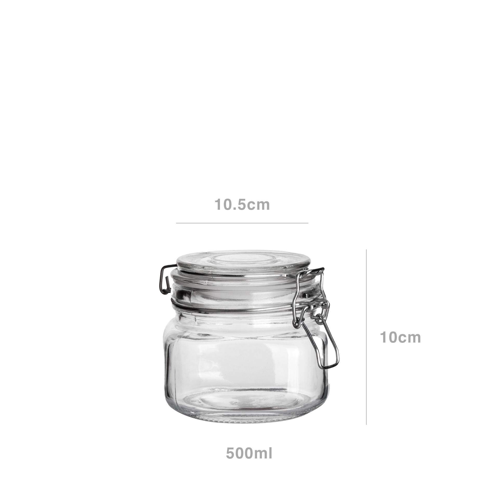 Frasco Hermético Canes Tampa com Fecho Metálico 500ml