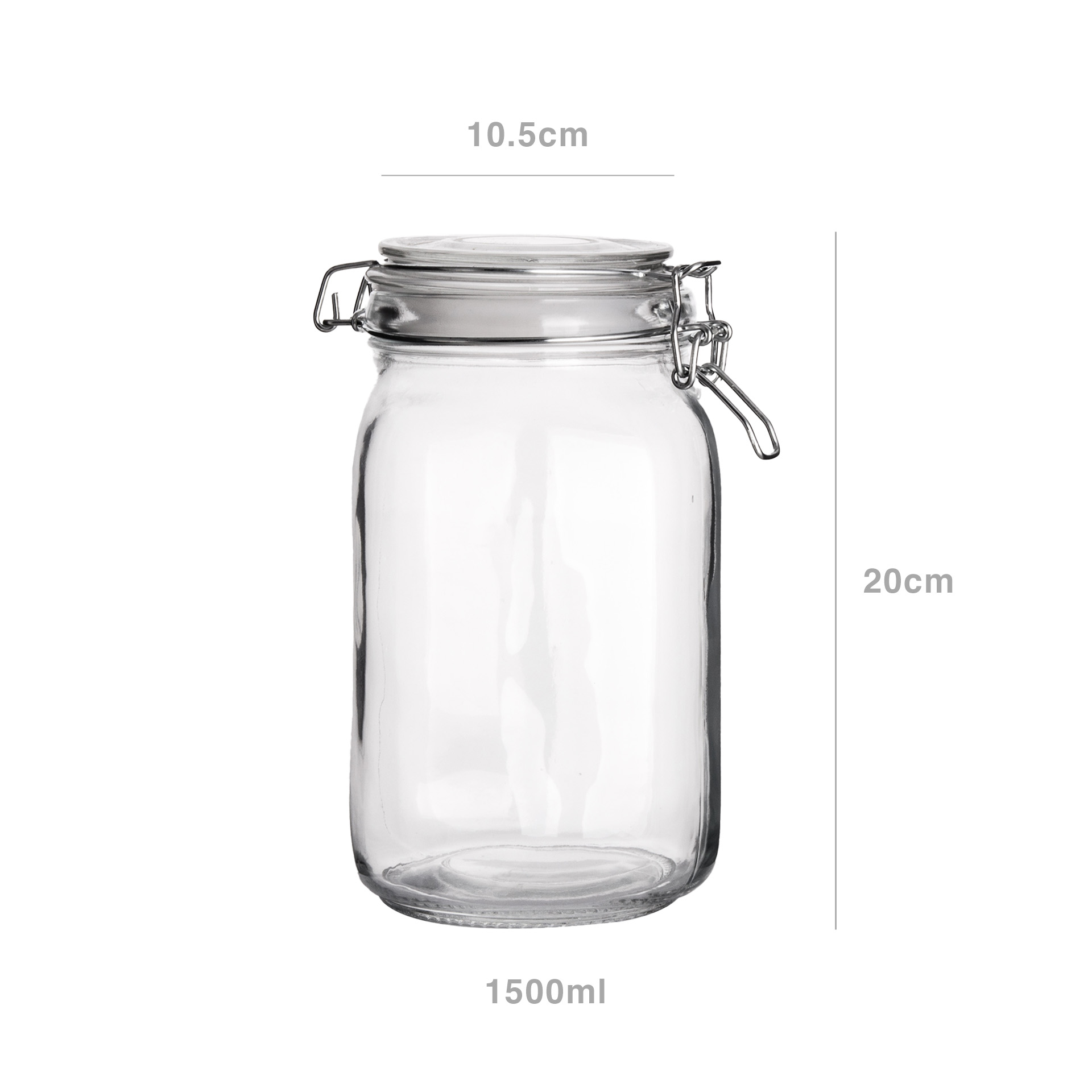 Frasco Hermético Canes Tampa com Fecho Metálico 1500ml