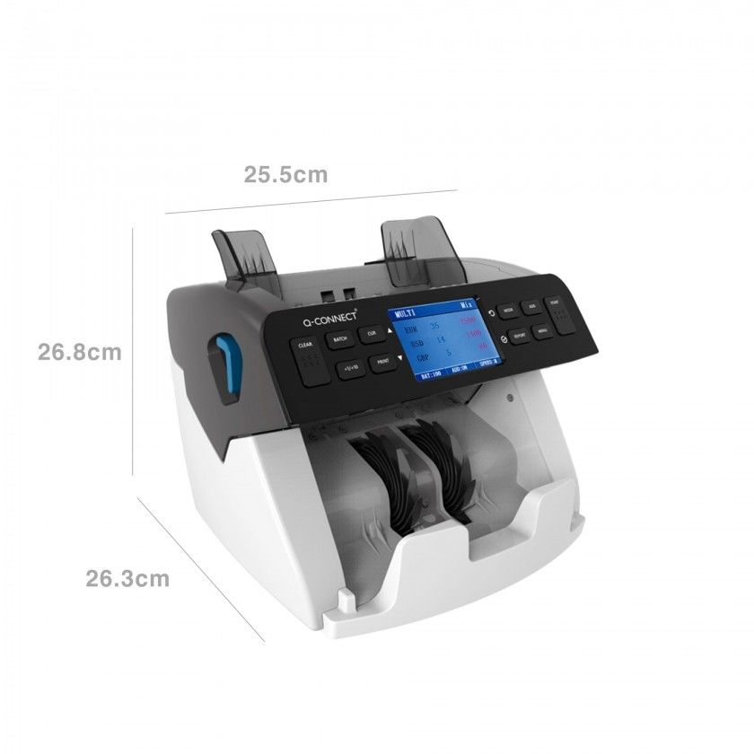Detetor / Contador Notas Falsas Q-Connect 26.3X26.8X25.5cm