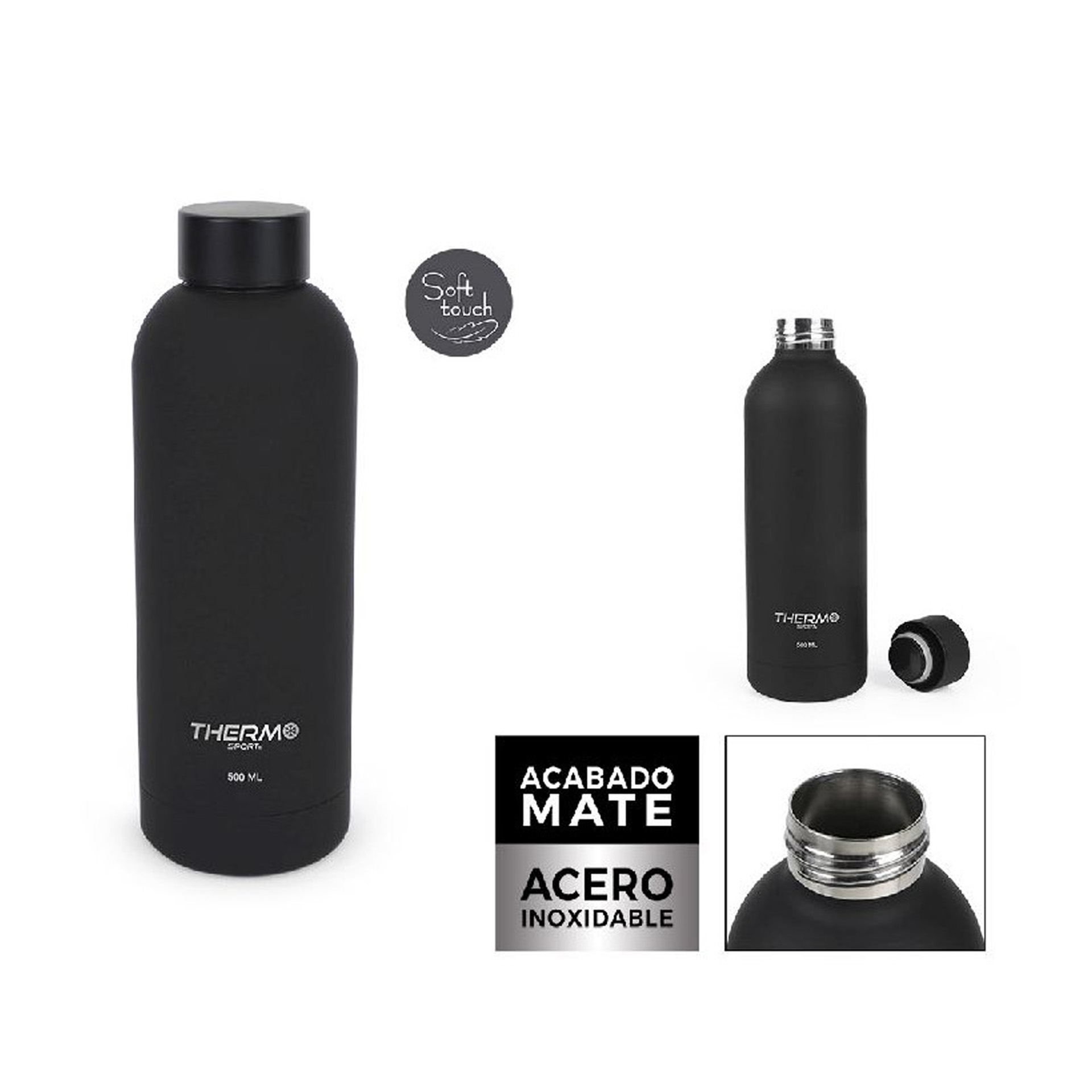 Garrafa Térmica Soft Touch Preto
