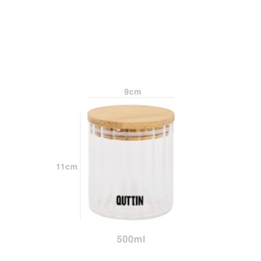 Frasco Hermético Quttin Tampa Bambu 500ml 9X11cm
