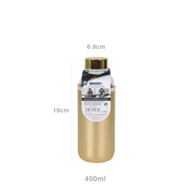 Garrafa Água Vidro com Capa Metalizada 400ml 6.9X19cm