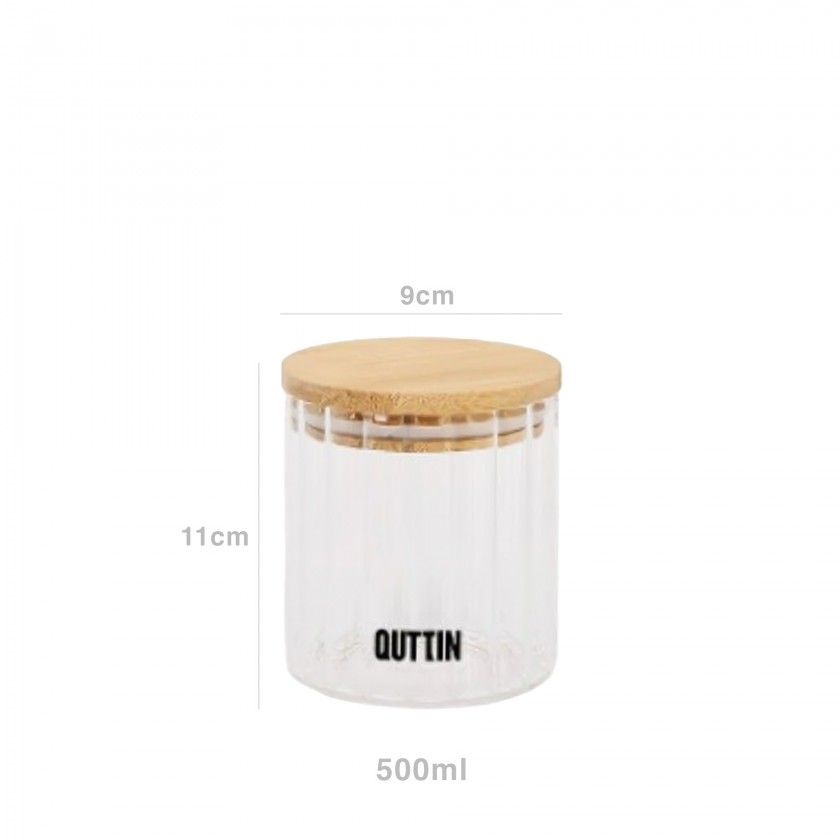 Frasco Hermético Quttin Tampa Bambu 500ml 9X11cm Frasco Hermético Quttin Tampa Bambu 500ml 9X11cm